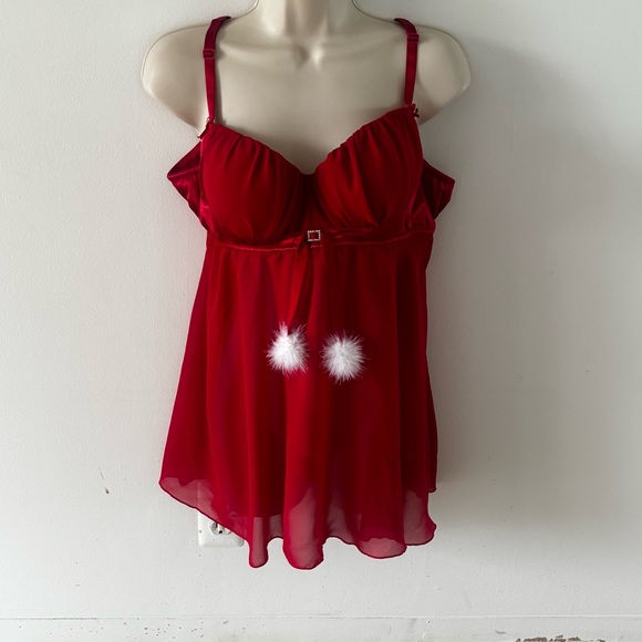 Cinema Elotile red Santa sheer nightie size XL (C1) - Picture 1 of 10